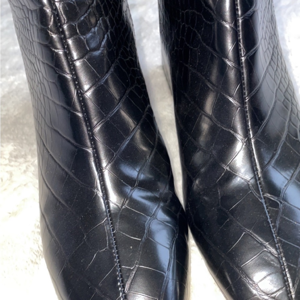 Faux Leather Croc Ankle Boots - Picture 10 of 12